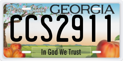 GA license plate CCS2911