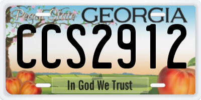 GA license plate CCS2912