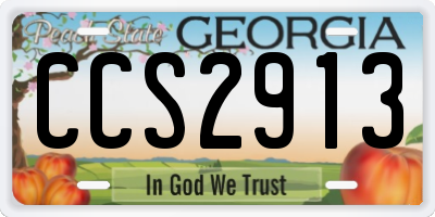 GA license plate CCS2913