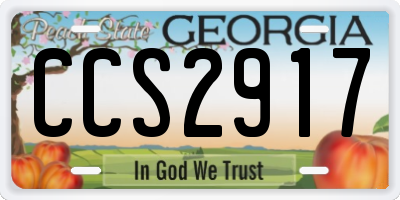 GA license plate CCS2917