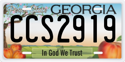 GA license plate CCS2919