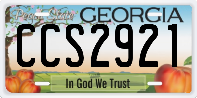 GA license plate CCS2921
