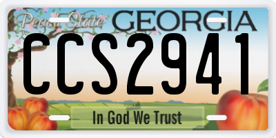 GA license plate CCS2941