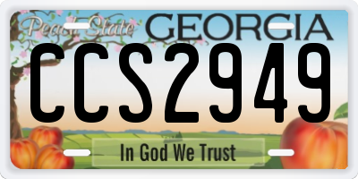 GA license plate CCS2949