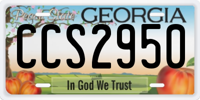 GA license plate CCS2950