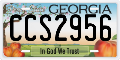 GA license plate CCS2956