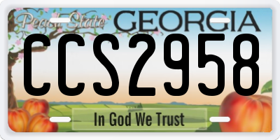 GA license plate CCS2958