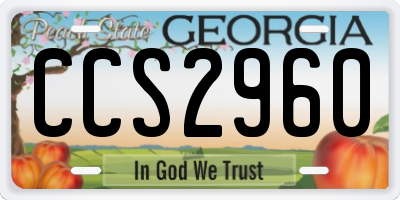 GA license plate CCS2960
