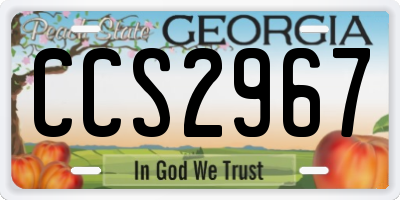 GA license plate CCS2967