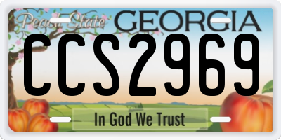 GA license plate CCS2969
