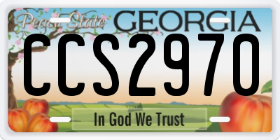 GA license plate CCS2970