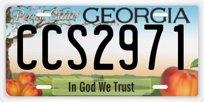 GA license plate CCS2971
