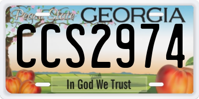 GA license plate CCS2974