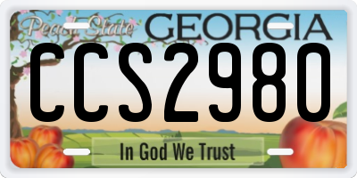 GA license plate CCS2980