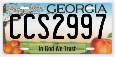 GA license plate CCS2997