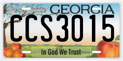 GA license plate CCS3015
