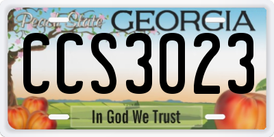 GA license plate CCS3023