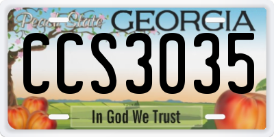 GA license plate CCS3035