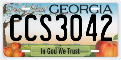 GA license plate CCS3042