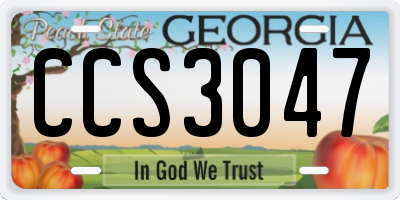 GA license plate CCS3047