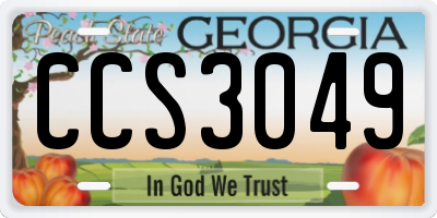 GA license plate CCS3049