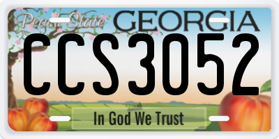 GA license plate CCS3052