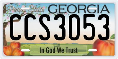 GA license plate CCS3053