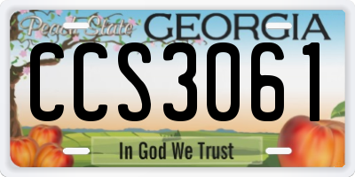 GA license plate CCS3061