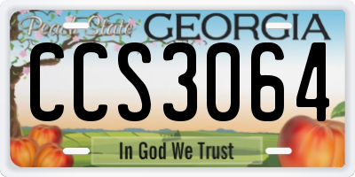 GA license plate CCS3064