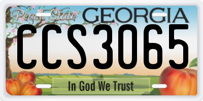 GA license plate CCS3065