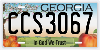 GA license plate CCS3067