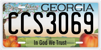 GA license plate CCS3069