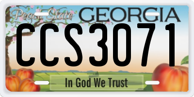 GA license plate CCS3071