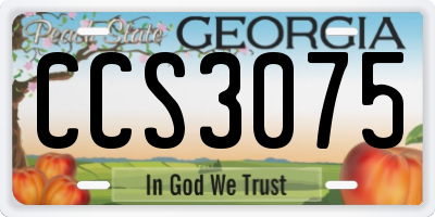 GA license plate CCS3075