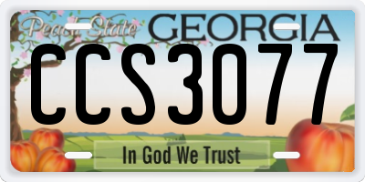 GA license plate CCS3077