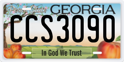 GA license plate CCS3090