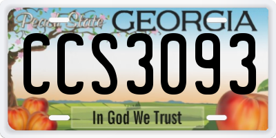 GA license plate CCS3093