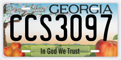 GA license plate CCS3097