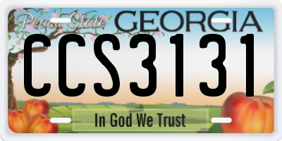 GA license plate CCS3131