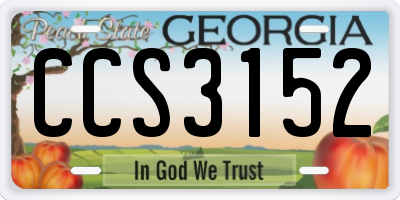 GA license plate CCS3152