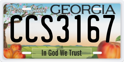 GA license plate CCS3167