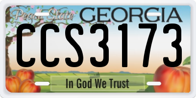GA license plate CCS3173
