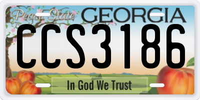 GA license plate CCS3186
