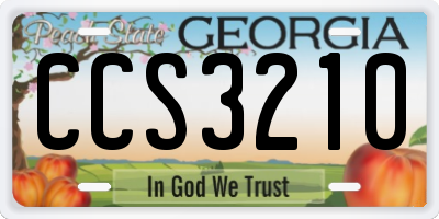 GA license plate CCS3210