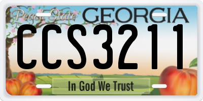 GA license plate CCS3211