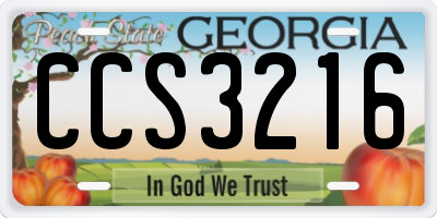 GA license plate CCS3216