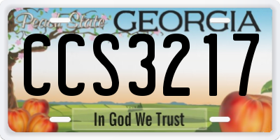 GA license plate CCS3217