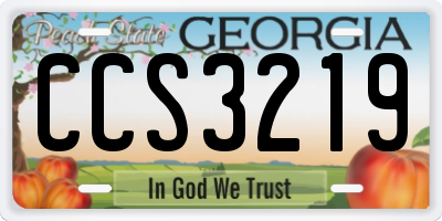 GA license plate CCS3219