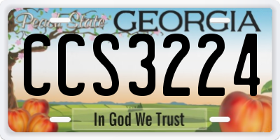 GA license plate CCS3224