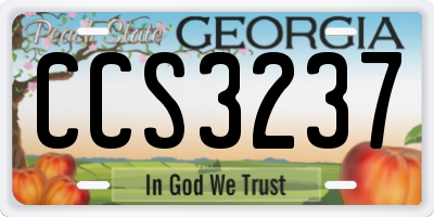 GA license plate CCS3237